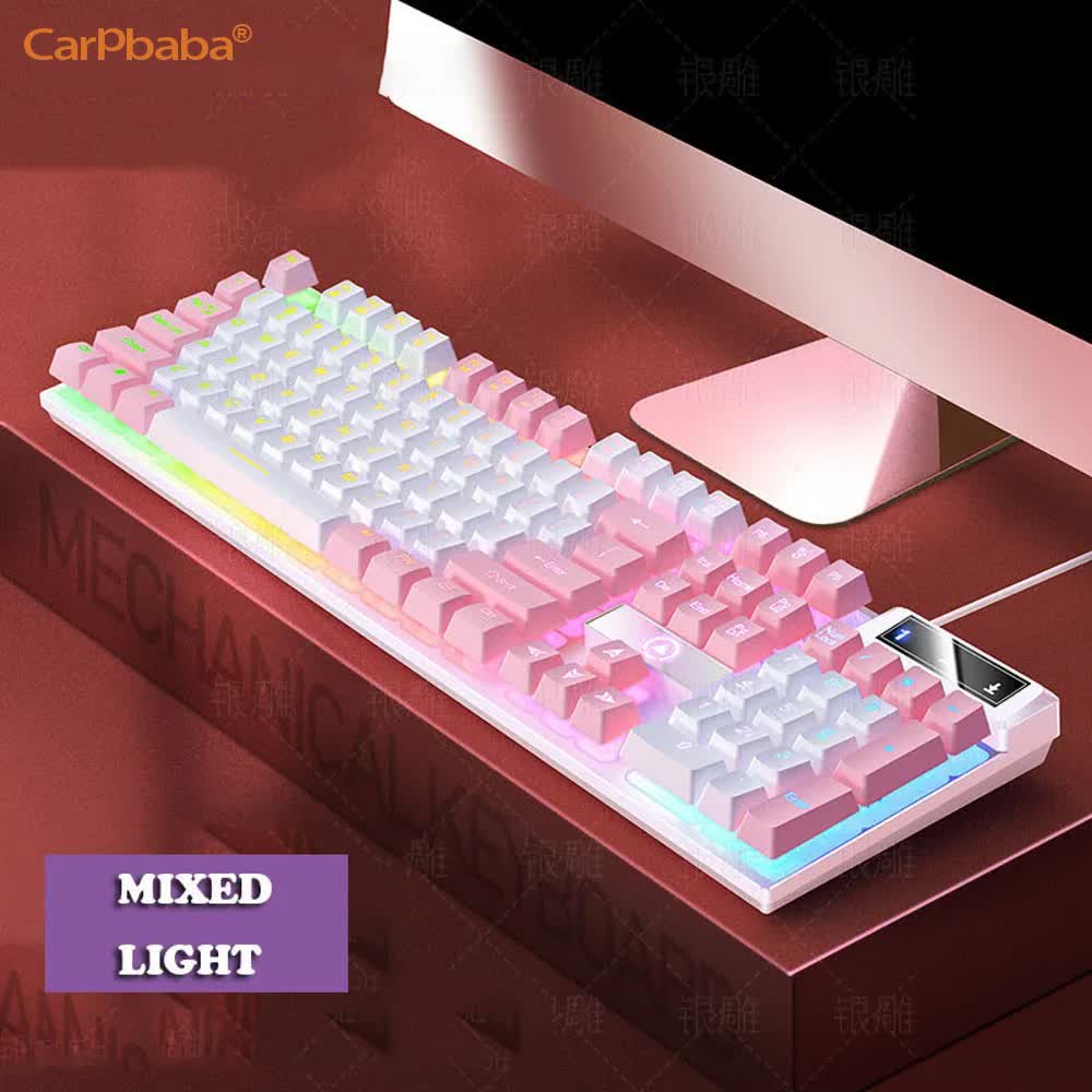 Gaming Hand Accessories - Carpbaba K500 104 キー USB 有線ゲーミングキーボードカラーバックライト付きメカニカルハンドフィールキーボードコンピュータラップトップ