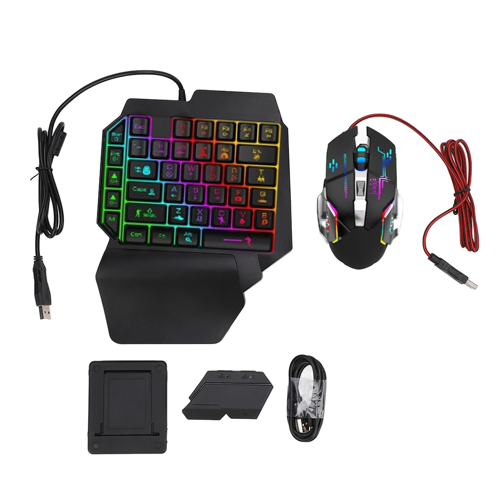 Gaming Hand Accessories - キーボード マウス コンバーター セット 応答性の高い片手キーボード マウス