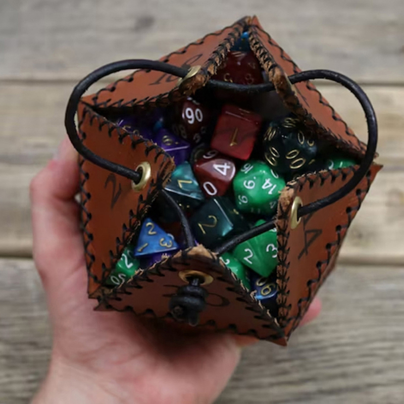 レザー D20 ダイスバッグ 多角形収納ボックス 強化された - Gaming Accessories Gift Ideas のレビューと価格