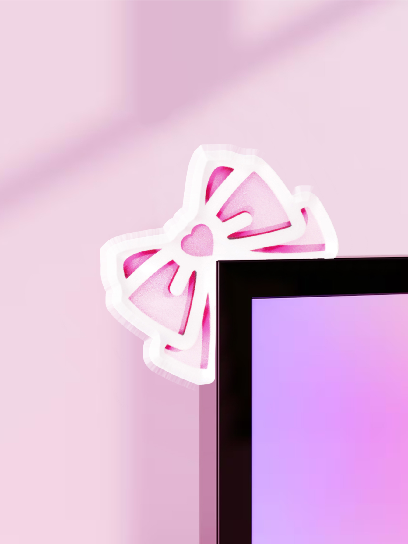 かわいいリボンモニター装飾 ピンクアクリルリボンノットPCア - Gaming Accessories For Pc Setup のレビューと価格