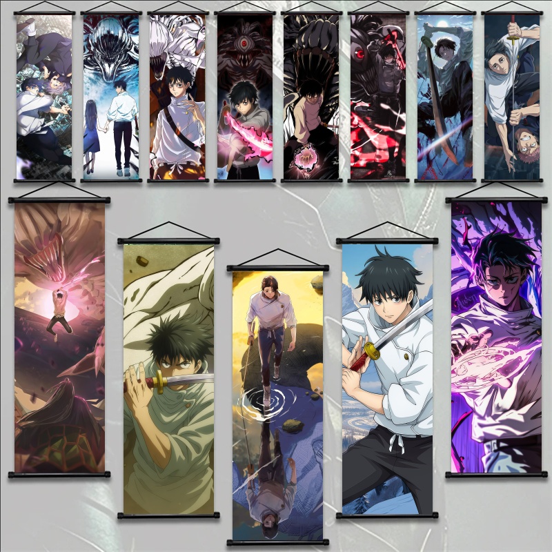 呪術廻戦伏黒恵吊り下げ絵巻、アニメアートファブリックウォール - Gaming Accessories For Bedroom のレビューと価格